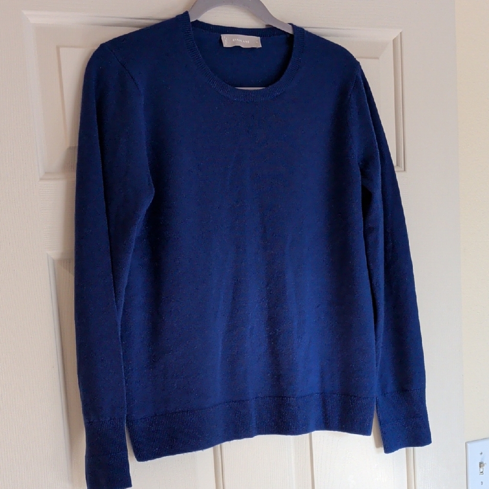 Everlane Blue Cashmere Crewneck Sweater Sz M